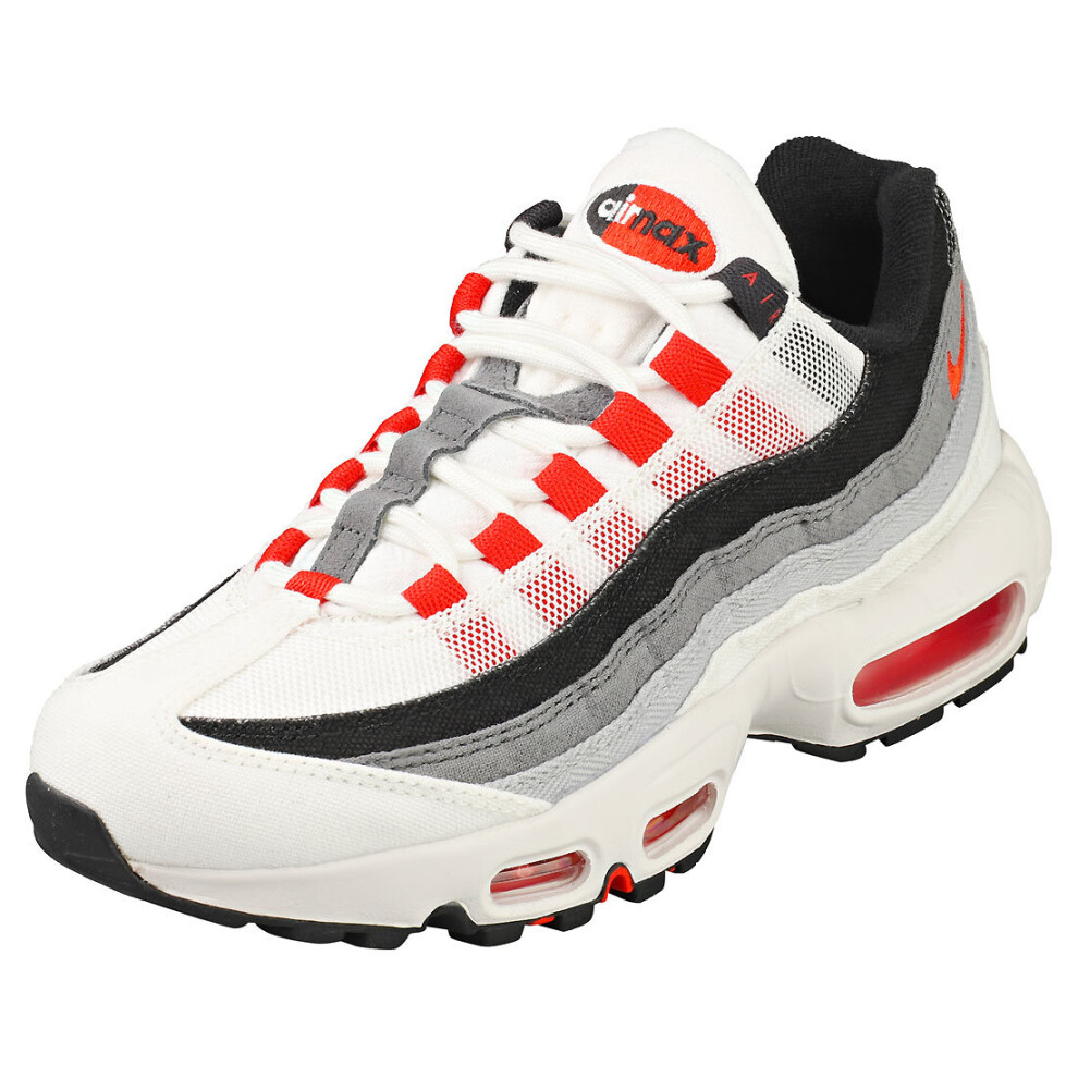 Nike Air Max 95 Qs Mens Fashion Trainers in White Grey - Size 4.5 UK