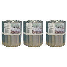 Set of 3 Galvanised Steel Lawn Edging Rolls (16.5cm x 5m)