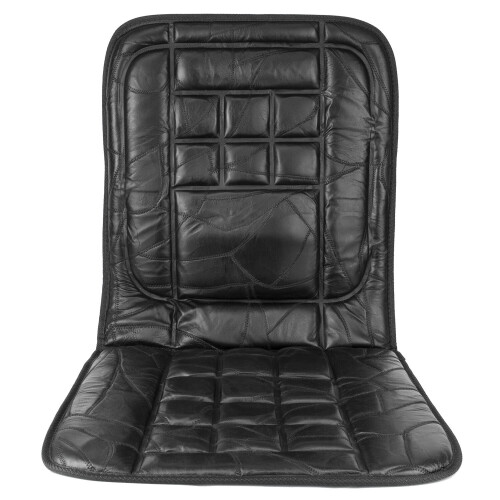 Komodo LEATHER CAR FRONT SEAT PAIR COVER BACK SUPPORT CUSHION COVERS  BLACK 1