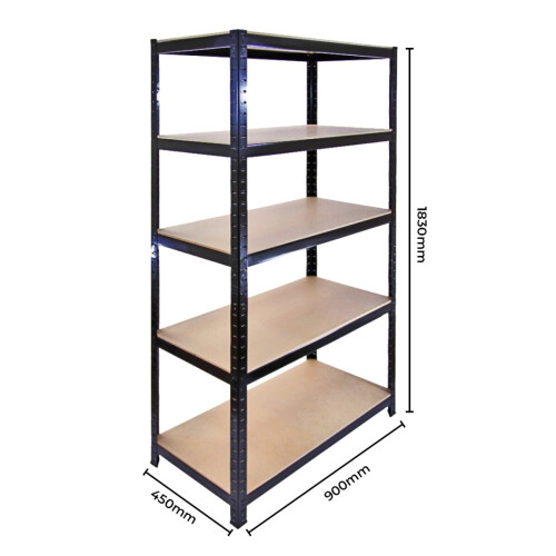 Monster Racking 3 x Black Racking Unit 90cm 5 Tier & Workbench Garage Storage Warehouse Shelving 2