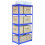 Monster Racking 3 x Blue Racking Unit 90cm 5 Tier & Workbench Garage Storage Warehouse Shelving 5