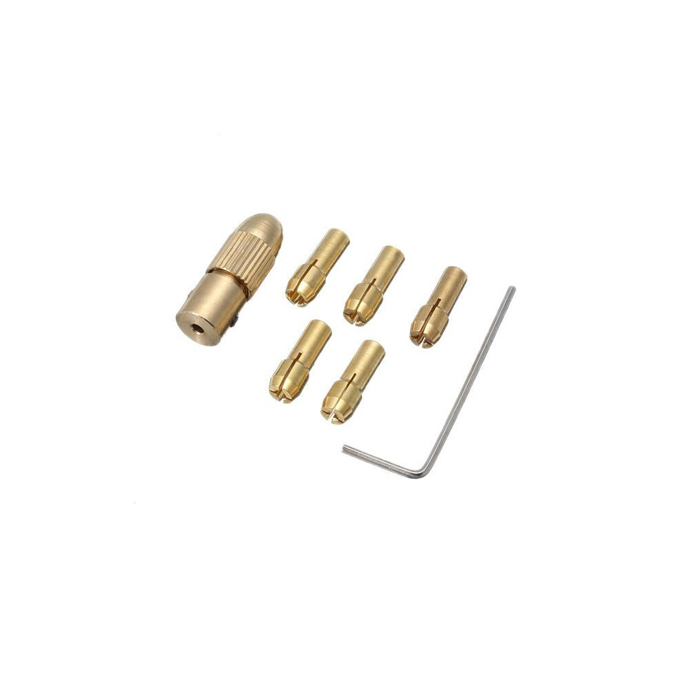 6Pcs Brass Drill Chuck Adapter Set 1-3mm Drill Chuck Collets for Rotary Tool