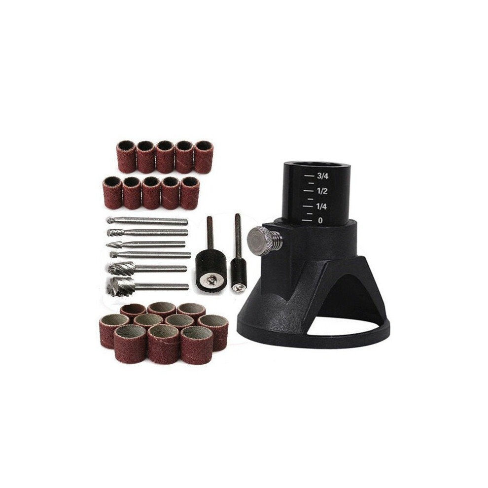 29pcs Drill Carving Positioner Locator with Sanding Bands and Rotary Burr for Rotary Tool