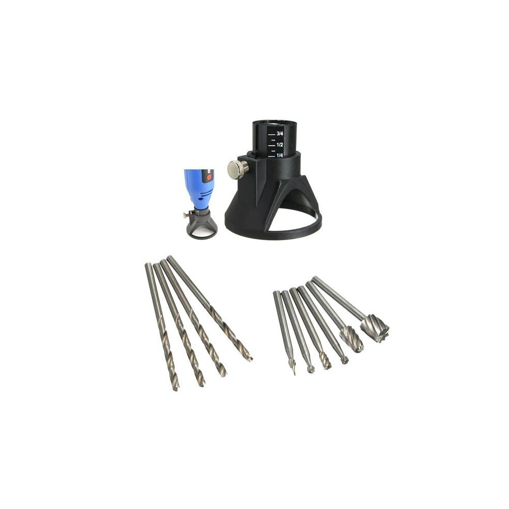 Drill Carving Locator 4pcs 3mm Twist Drills and 6pcs Wood Milling Burrs For Rotary Tools