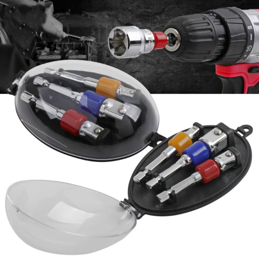 Hi-Spec 3pc 1/4 3/8 1/2 Hex Electric Impact Wrench Socket Power Hand Tools Sockets Adapter Sets With Extension Rod Drill Bits Set