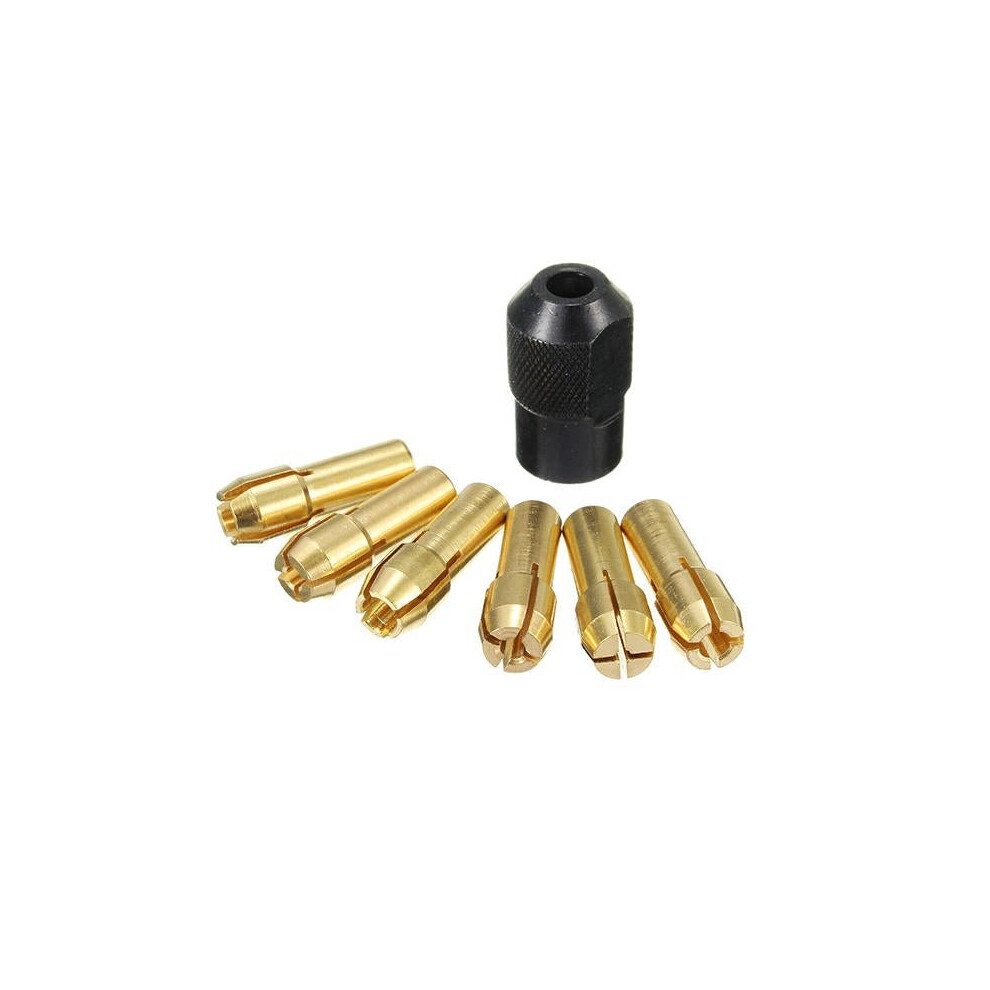 6Pcs 1Mm-3Mm Brass Drill Chucks With 8X0.75mm Black Nut For Rotary Tool 6112211912660