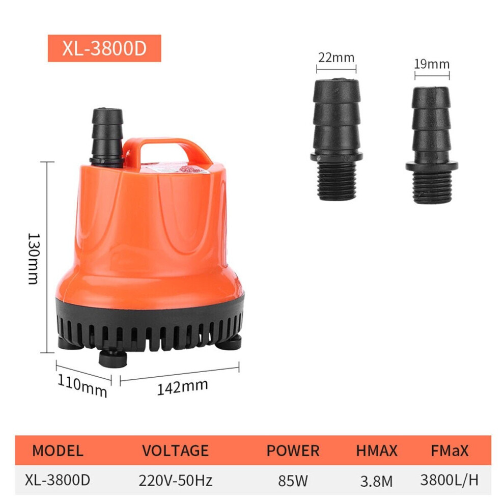 (3800D) Mini Water Pump Ultra-quiet Submersible Water Fountain Pump Filter Waterproof Submersible Fountain Aquarium Tank Fountain