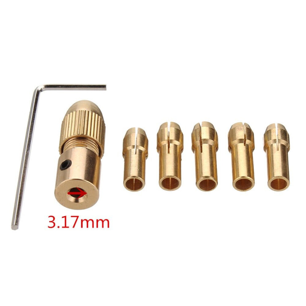 (3.17mm) 8pcs 0.5-3mm Small Electric Drill Bit Collet Twist Drill Chuck Tool for 3.17/5.05mm Shank