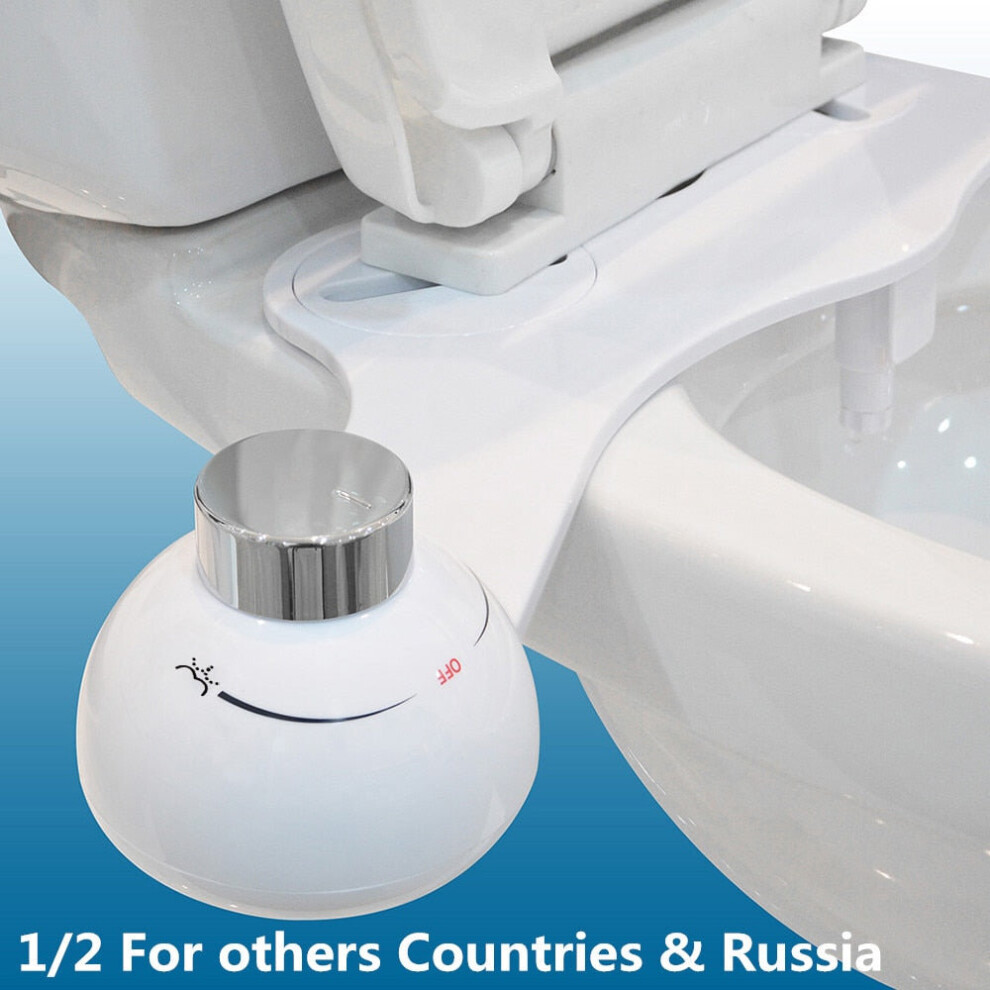 (Asia RU UK AU) Ultra Thin Non-Electric Bidet Toilet Seat Dual Nozzle Sprayer