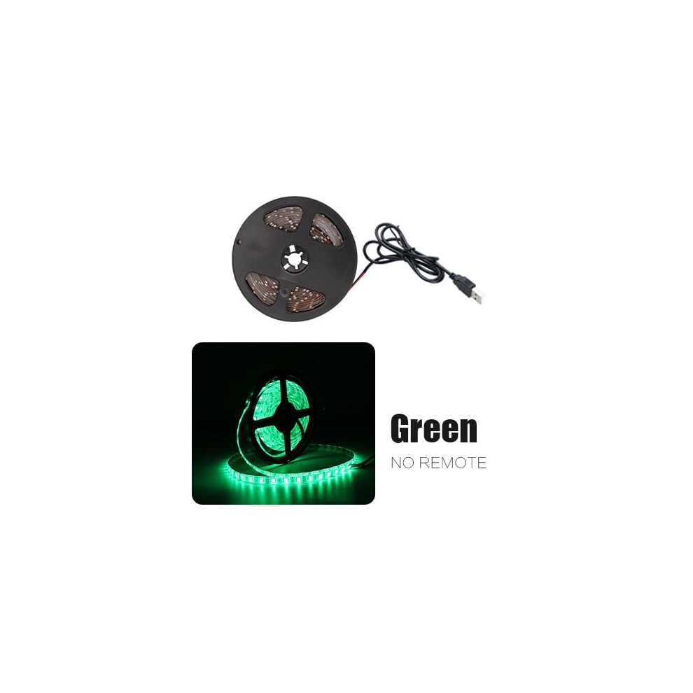 (Green, Without Remote) USB LED Strip Flexible Lamp SMD 2835 Desk Decor Screen TV Background Lighting