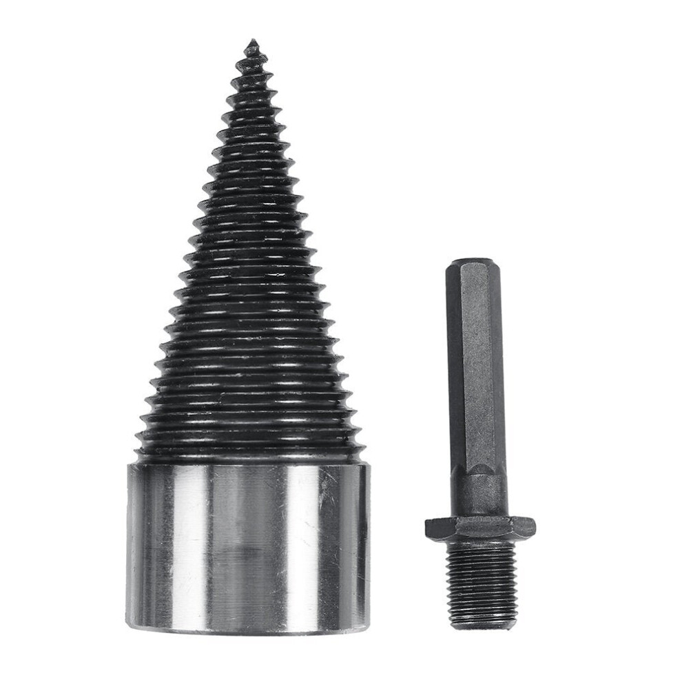 (C:Â HexagonÂ Handle) 32mm Firewood Splitter Machine Drill Bit Wood Cone Punch Driver Square Round Hex Shank Drill Bit Split Drilling wood working Too