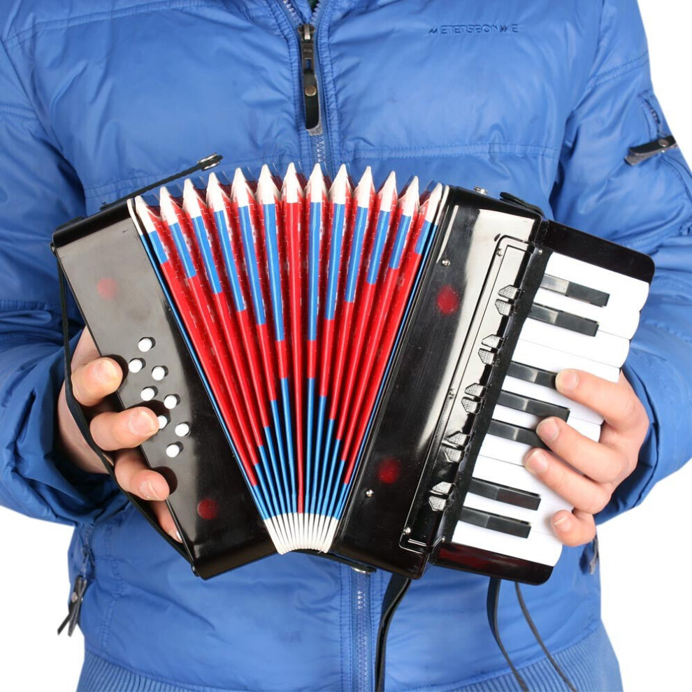 () 17-Key 8 Bass Mini Small Accordion Educational Musical Instrument Rhythm Band Toy