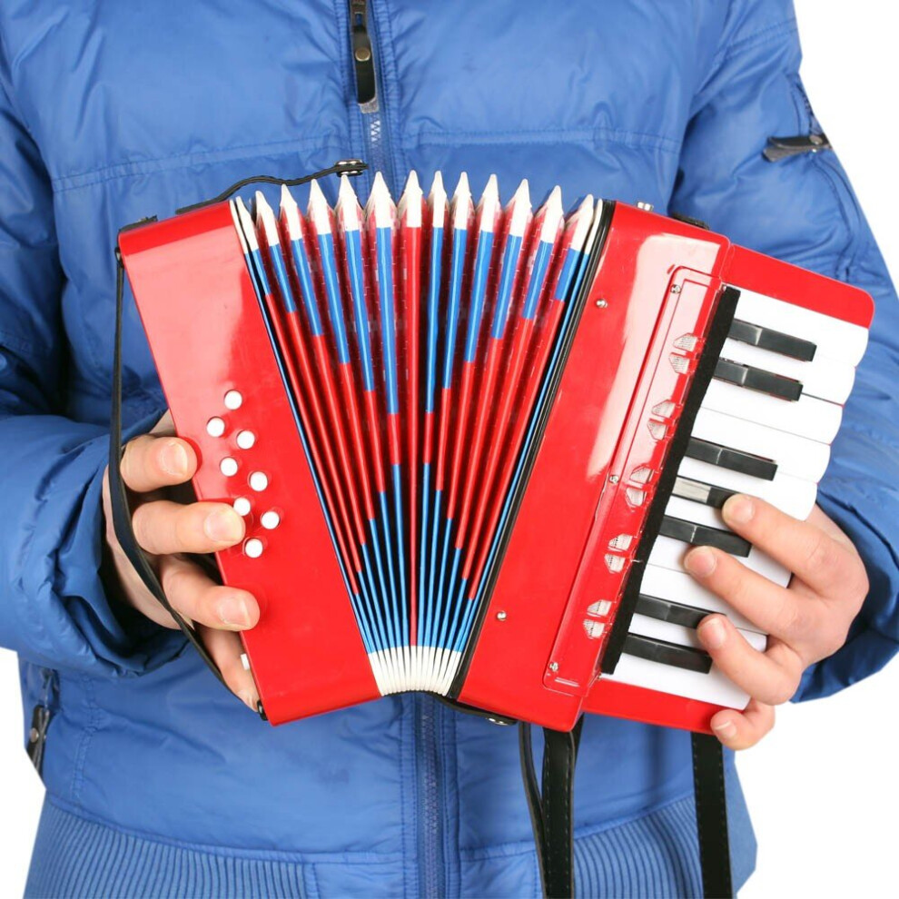 () 17-Key 8 Bass Mini Small Accordion Educational Musical Instrument Rhythm Band Toy