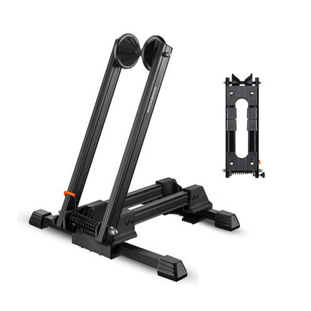 (Black, 1.6kg) Bike Rack Adjustable Folding Double Pole Universal Repair Stand Holder