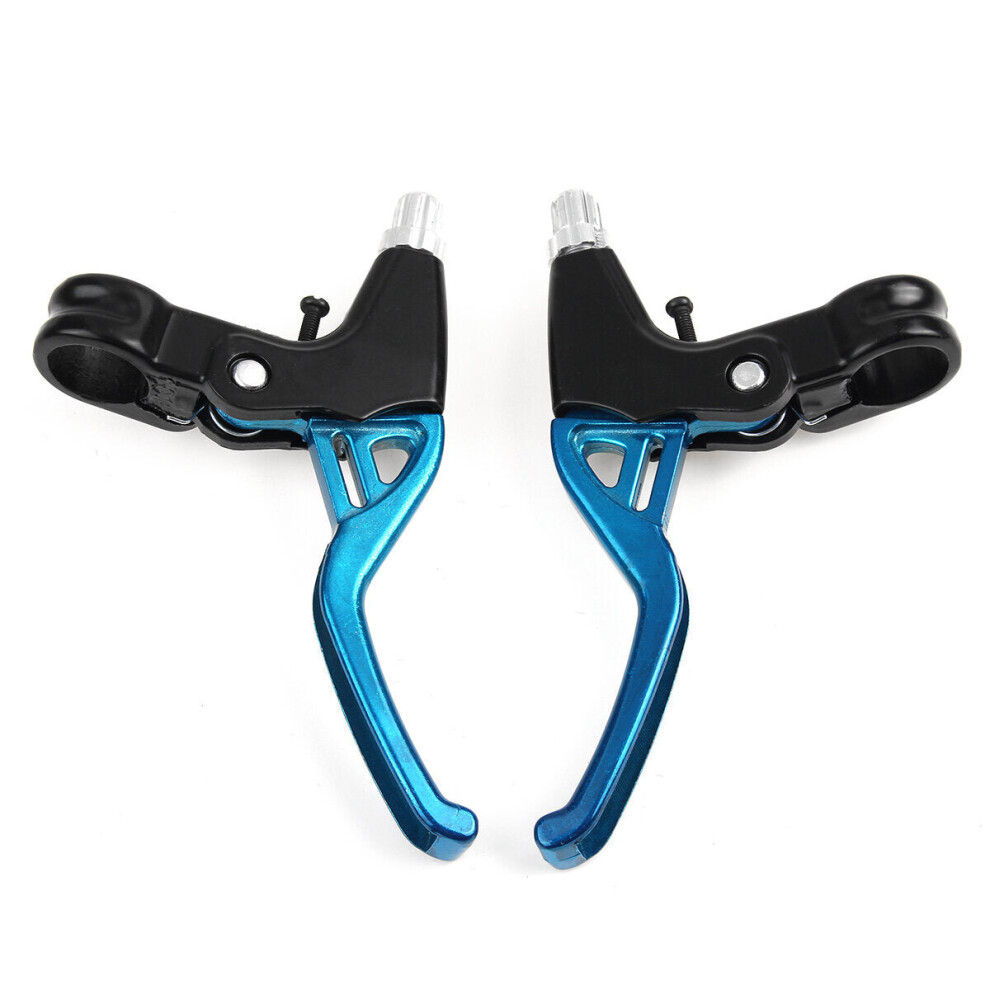 (Blue) Bicycle V Bar Brake Levers Aluminum Alloy MTB BMX Road 1 Pair