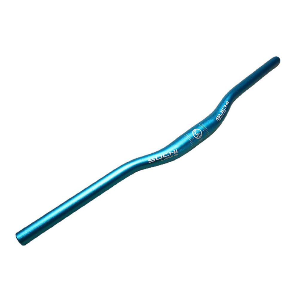 (Blue) 620mm Dia. 31.8mm Aluminium Alloy Ultra Lightweight Bicycle Mountain Bike Handlebar Flat Riser Bar For Fixed Gear Bikes