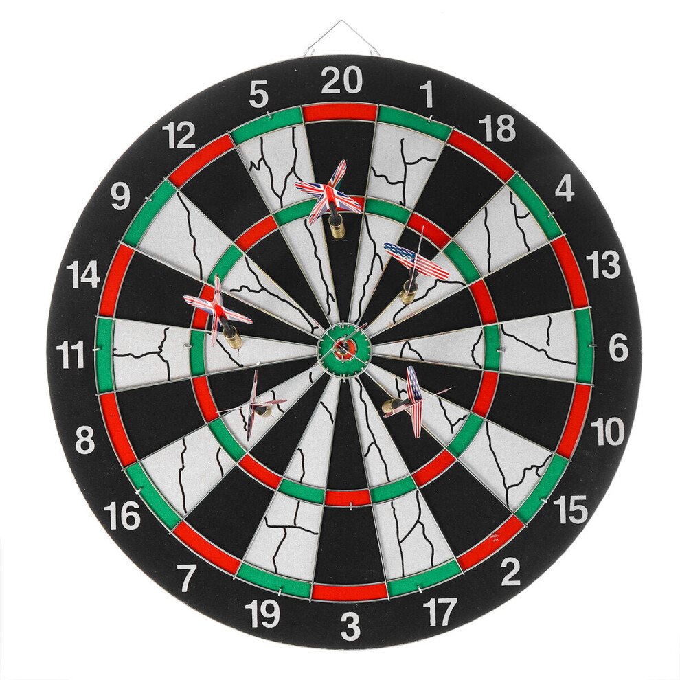 15 inch Flocking Dart Board Front Double Sided + 6Pcs Darts for Home Club Entertainment Leisure Game Toy Gifts