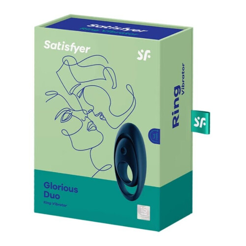 SATISFYER GLORIOUS DUO RING VIBRATOR BLUE 2