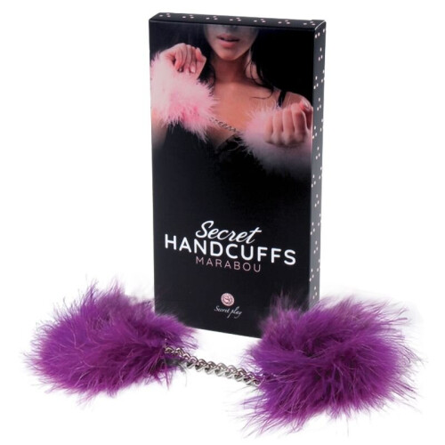 SECRETPLAY PURPLE MARABOU HANDCUFFS 1