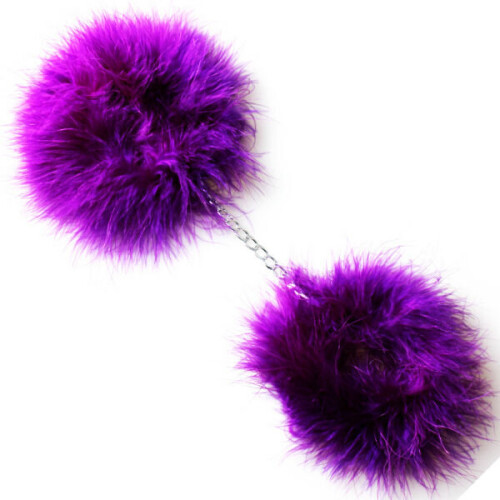 SECRETPLAY PURPLE MARABOU HANDCUFFS 2
