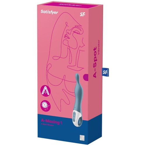 SATISFYER A-MAZING 1 A-SPOT VIBRATOR - BLUE 2