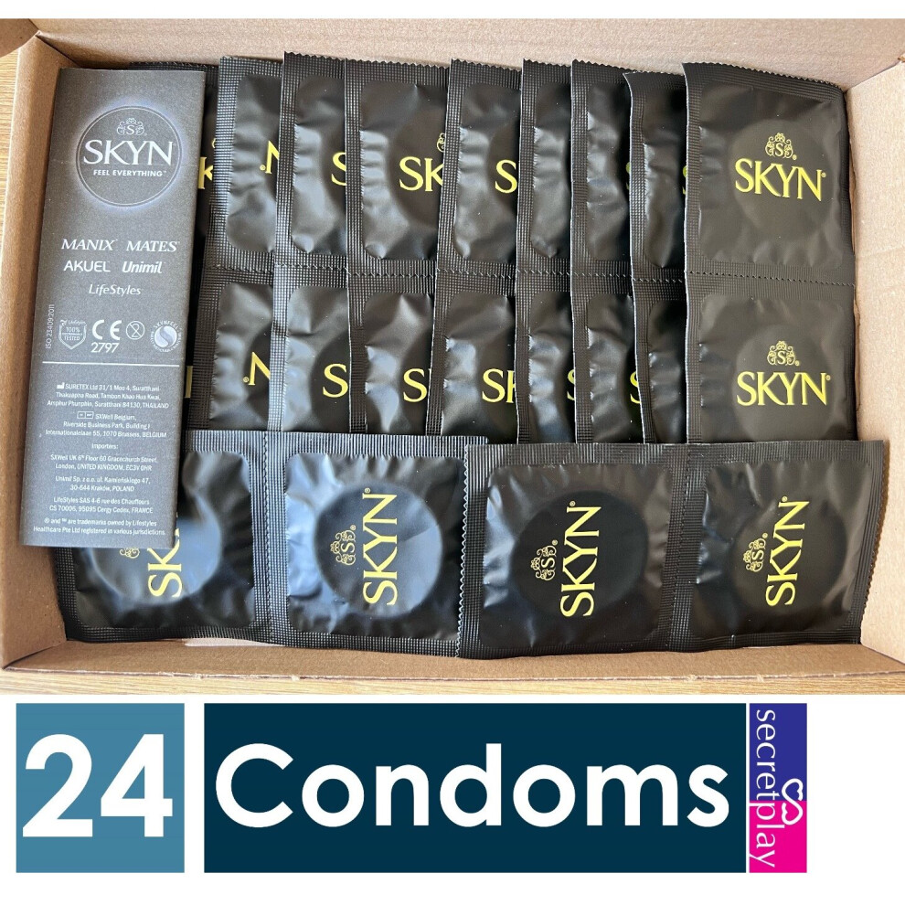 Mates Skyn Original Non-Latex Condoms (24 Pack) Natural Feel, 53Mm Nominal Width, Polyisoprene