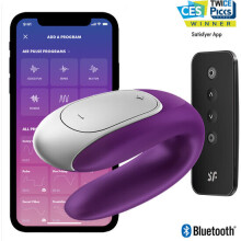 SATISFYER DOUBLE FUN PARTNER VIBRATOR - PURPLE