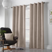 Velvet Chenille Eyelet Curtains Taupe 56" x 72"
