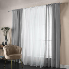 Diana Slot Top Voile Panel Silver 57" x 72"