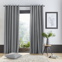 Pinsonic Chevron Eyelet Curtains Grey 46" x 54"