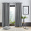 Catherine Lansfield Pinsonic Chevron Eyelet Curtains Grey 46" x 54" 1