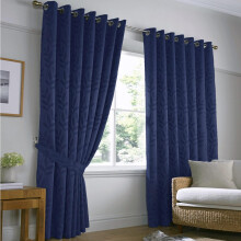 Tivoli Eyelet Curtains Navy 46" x 90"