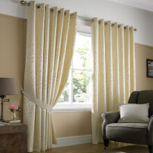 Tivoli Eyelet Curtains Cream 66" x 54"