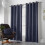 Velvet Chenille Eyelet Curtains Navy 56" x 54" 1
