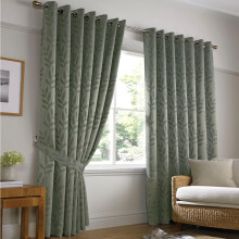 Tivoli Eyelet Curtains Sage 66" x 54"