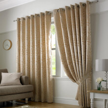 Tivoli Eyelet Curtains Latte 46" x 90"