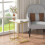 Table d'appoint moderne en forme de C Bureau d'appoint pour ordinateur portable Pierre frittée 2