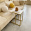 Table d'appoint moderne en forme de C Bureau d'appoint pour ordinateur portable Pierre frittée 4