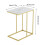 Table d'appoint moderne en forme de C Bureau d'appoint pour ordinateur portable Pierre frittée 5