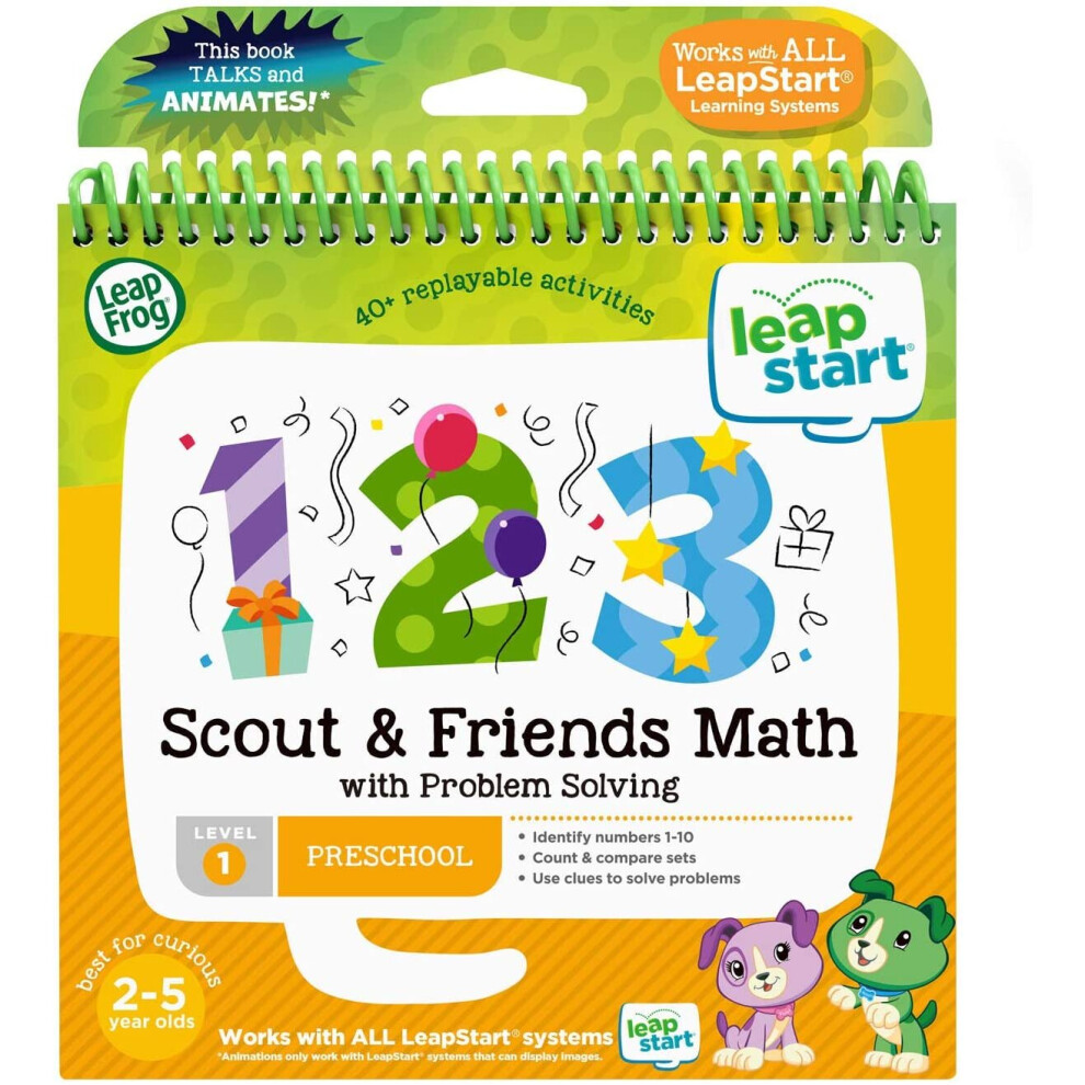 LeapFrog 80-460700 LeapStart Book, 3D Scout and Friends Math with Problem Solving, Level 1