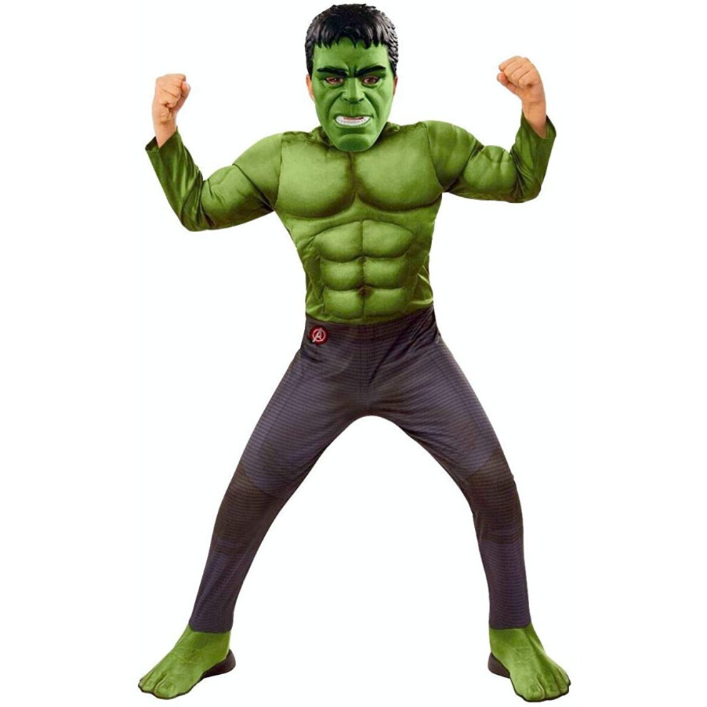 Rubies Rubie's Official Marvel Avengers Endgame Hulk Deluxe Childs Costume, Kids Superhero Fancy Dress Green
