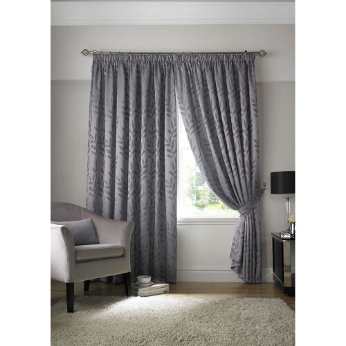Tivoli Tape Top Curtains Silver 46" x 54"