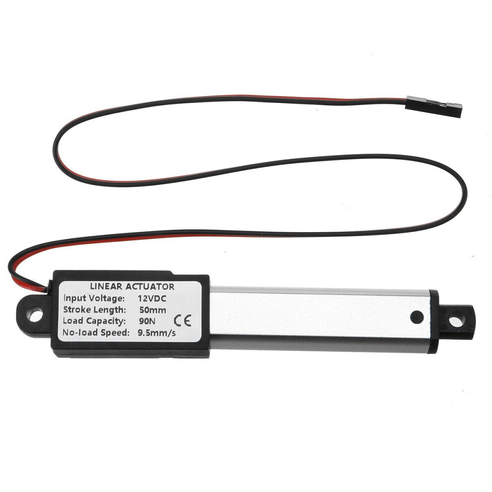 (30Mm/S) 9.5-15-30Mm/S Dc 12V 50Mm Stroke Mini Electric Linear Actuator Motor Aluminum Alloy Linear Actuators Linear Motor Telescopic Rod Lifter 3654659382092