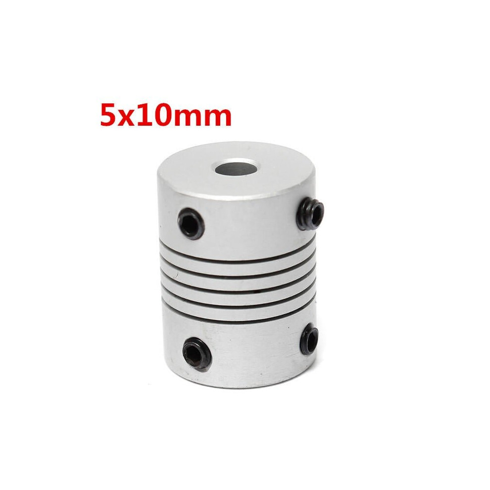 5mm x 10mm Aluminum Flexible Shaft Coupling OD19mm x L25mm CNC Stepper Motor Coupler Connector