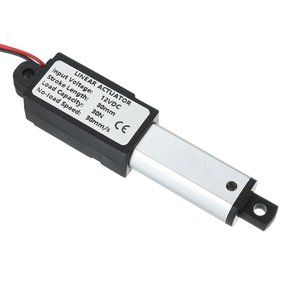 (30Mm/S) 9.5-15-30Mm/S Dc 12V 30Mm Stroke Mini Electric Linear Actuator Motor Aluminum Alloy Linear Actuators Linear Motor Telescopic Rod Lifter 3654659382009