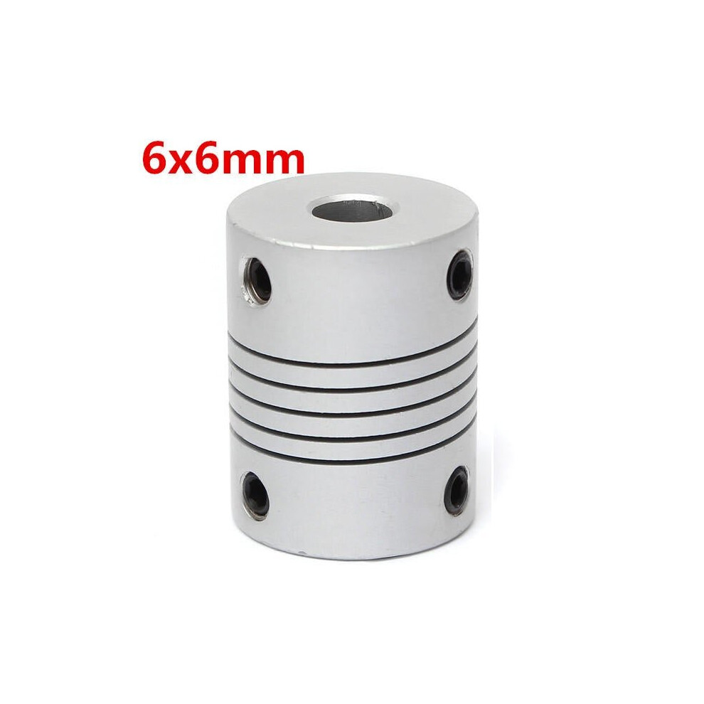 6mm x 6mm Aluminum Flexible Shaft Coupling OD19mm x L25mm CNC Stepper Motor Coupler Connector