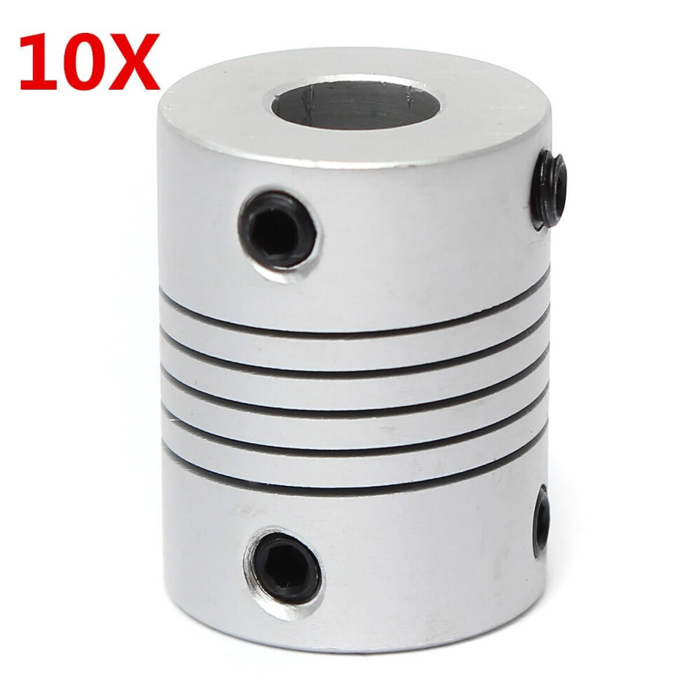 10pcs 5mm x 8mm Aluminum Flexible Shaft Coupling OD19mm x L25mm CNC Stepper Motor Coupler Connector