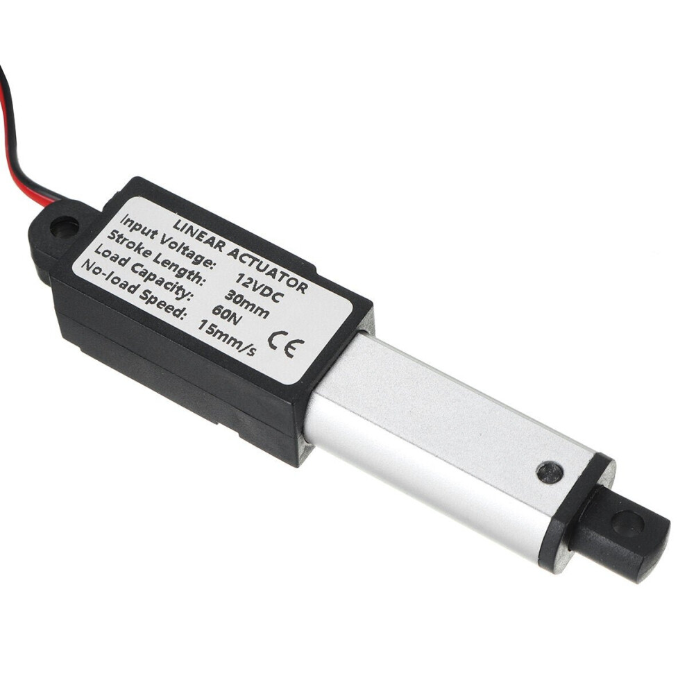 (15Mm/S) 9.5-15-30Mm/S Dc 12V 30Mm Stroke Mini Electric Linear Actuator Motor Aluminum Alloy Linear Actuators Linear Motor Telescopic Rod Lifter 3654657501655