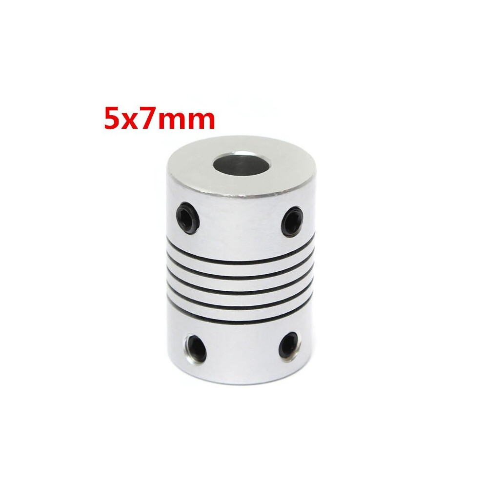 5mm x 7mm Aluminum Flexible Shaft Coupling OD19mm x L25mm CNC Stepper Motor Coupler Connector