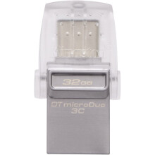 Kingston Technology DTDUO3C/32GB Data Traveler 32 GB micro Duo Type C USB 3.1 Gen 1/USB 3.0 Flash Drive, Silver